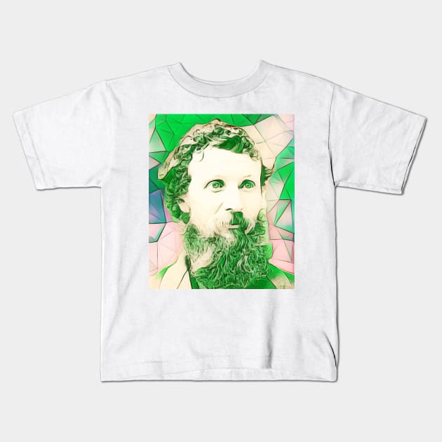 John Muir Green Portrait | John Muir Artwork 7 Kids T-Shirt by JustLit